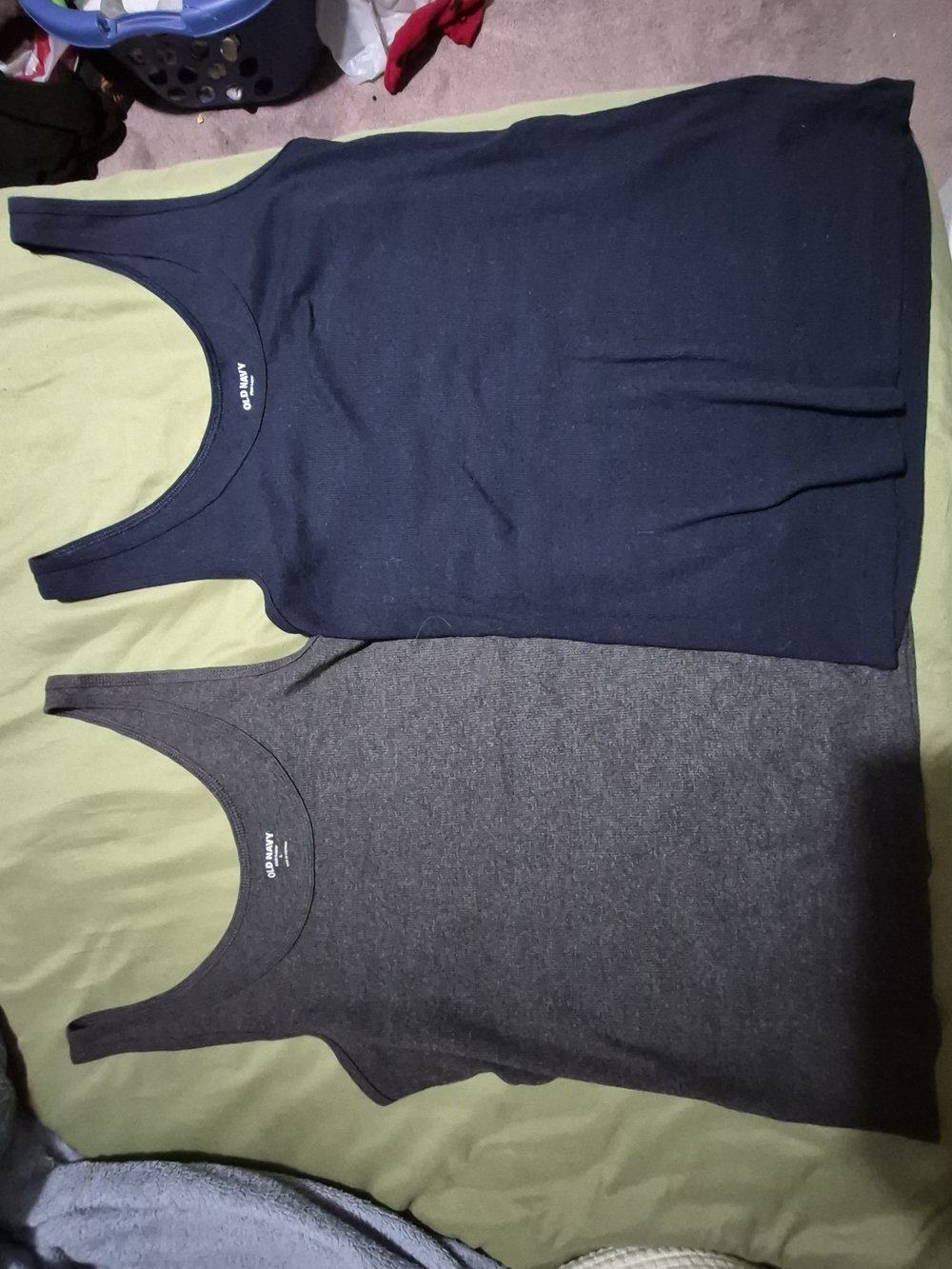 Old Navy Navy and Charcoal Ribbed Tank Top Duo